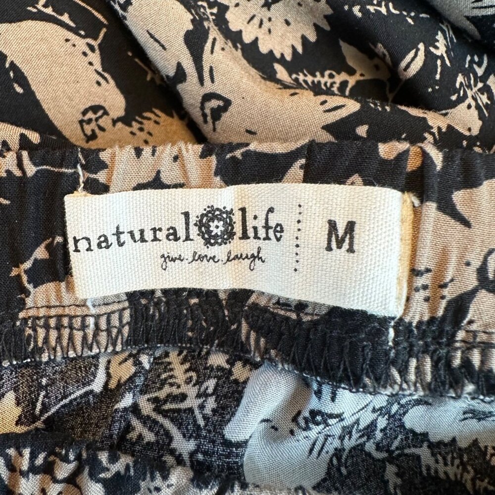 NWOT Natural Life Womens Black & Beige Floral Elastic Waist Maxi Skirt Size M - Picture 6 of 8